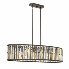 Fredrick Ramond Gemma Stem Hung Linear Foyer Light - Vintage Bronze - FR33738VBZ
