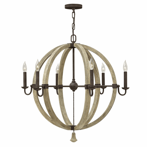 Fredrick Ramond Middlefield Single Tier Foyer Chandelier - Iron Rust - FR40566IRR