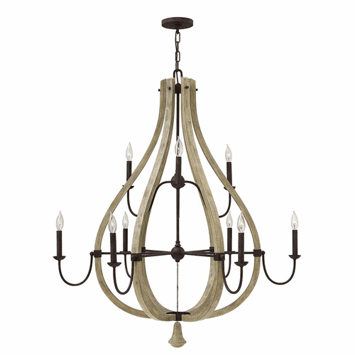 Fredrick Ramond Middlefield Two Tier Foyer Chandelier - Iron Rust - FR40578IRR