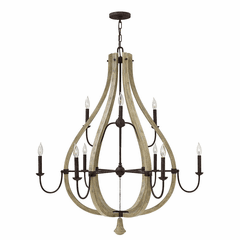Fredrick Ramond Middlefield Two Tier Foyer Chandelier - Iron Rust - FR40578IRR