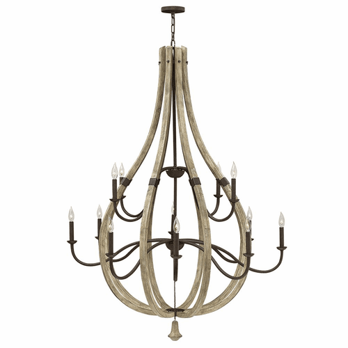 Fredrick Ramond Middlefield Two Tier Foyer Chandelier - Iron Rust - FR40579IRR