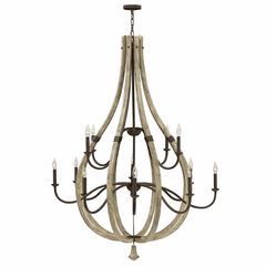 Fredrick Ramond Middlefield Two Tier Foyer Chandelier - Iron Rust - FR40579IRR Fredrick Ramond Middlefield Two Tier Foyer Chandelier - Iron Rust - FR40579IRR
