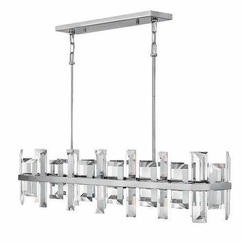 Fredrick Ramond Odette Stem Hung Linear Chandelier - Polished Nickel - FR39216PNI