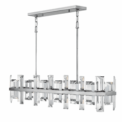 Fredrick Ramond Odette Stem Hung Linear Chandelier - Polished Nickel - FR39216PNI Fredrick Ramond Odette Stem Hung Linear Chandelier - Polished Nickel - FR39216PNI