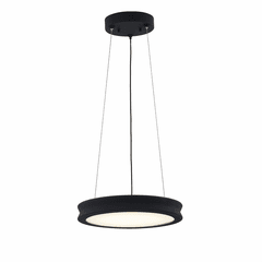 Fusion Bevel 12" LED Pendant - Matte Black - Textured - FSN-4191-OPAL-MBTX