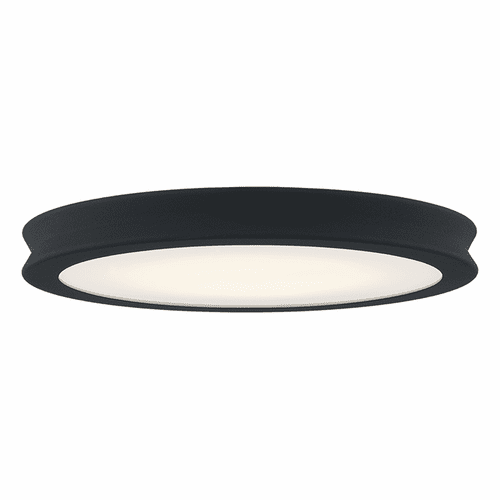 Fusion Bevel 16" LED Flush Mount - Matte Black - Textured - FSN-4182-OPAL-MBTX