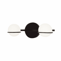 Fusion Collection Centric 2-Light Bath Bar - Matte Black - FSN-4162-OPAL-MBLK
