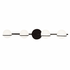 Fusion Collection Centric 4-Light Bath Bar - Matte Black - FSN-4164-OPAL-MBLK