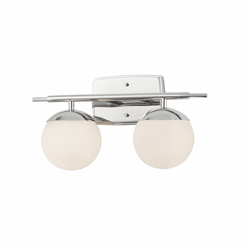 Fusion Collection Epoch 2-Light Bath Bar - Polished Chrome - FSN-8962-OPAL-CROM
