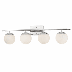 Fusion Collection Epoch 4-Light Bath Bar - Polished Chrome - FSN-8964-OPAL-CROM