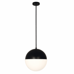 Fusion Collection Ion 1-Light 14" Pendant - Matte Black - FSN-4152-OPAL-MBLK Fusion Collection Ion 1-Light 14" Pendant - Matte Black - FSN-4152-OPAL-MBLK