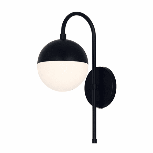 Fusion Collection Ion 1-Light Wall Sconce - Matte Black - FSN-4157-OPAL-MBLK