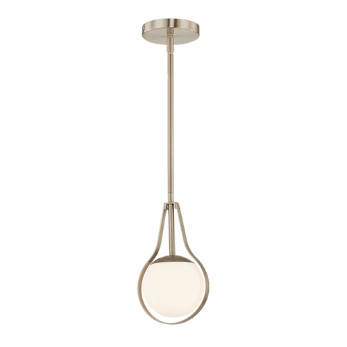 Fusion Collection Pearl 1-Light Mini-Pendant - Brushed Brass - FSN-4235-OPAL-BRSS