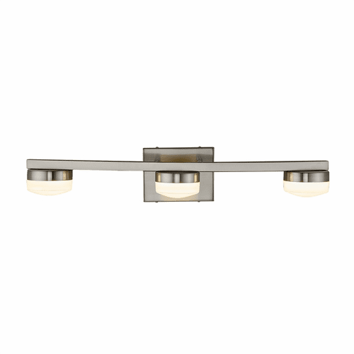 Fusion Collection Puck 3-Light LED Bath Bar - Brushed Nickel - FSN-8993-OPAL-NCKL