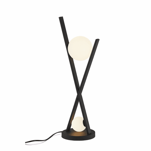 Fusion Collection Stix 2-Light Portable Lamp - Matte Black - FSN-4010-OPAL-MBLK