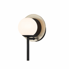 Fusion Halo 1-Light Wall Sconce - Matte Black w/ Brass Ring - FSN-4221-OPAL-MBBR