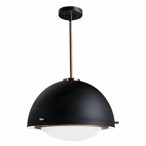 Fusion Hemisphere 19" 3-LT Pendant - Matte Black - FSN-4003-OPAL-MBBR