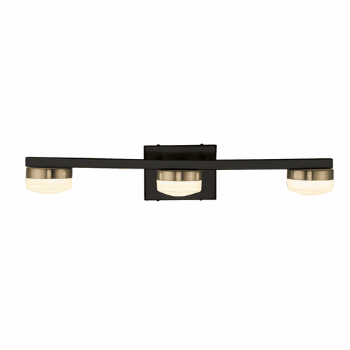 Fusion Puck 3-LT LED Bath Bar - Matte Black - FSN-8993-OPAL-MBBR