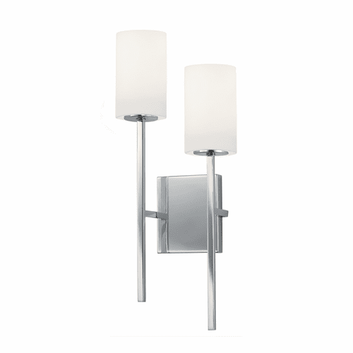 Fusion Rise 2-Light Wall Sconce - Polished Chrome - FSN-4022-OPAL-CROM