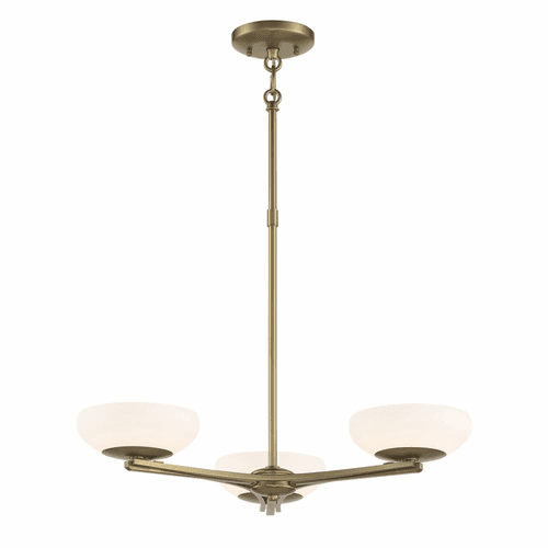 George Kovacs 3-LT LED Chandelier - Soft Brass - P1463-695-L