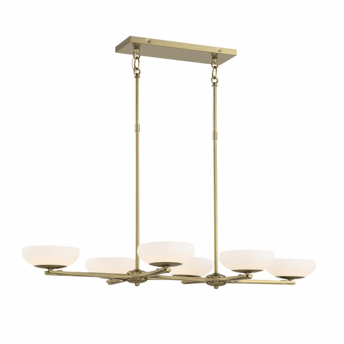 George Kovacs 6-LT LED Island Light - Soft Brass - P1466-695-L