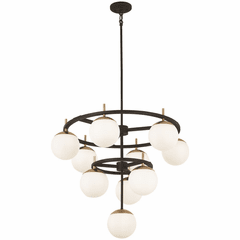 George Kovacs Alluria 10-LT Chandelier - Weathered Black W/Autumn Gold - P1358-618