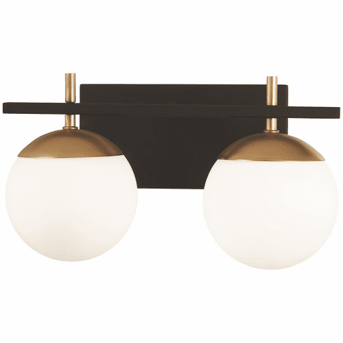 George Kovacs Alluria 2-LT Bath Light - Weathered Black W/Autumn Gold - P1352-618
