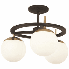 George Kovacs Alluria 3-LT Semi Flush - Weathered Black W/Autumn Gold - P1357-618