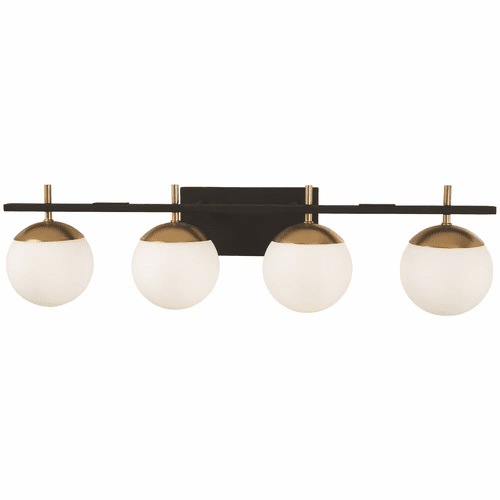 George Kovacs Alluria 4-LT Bath Light - Weathered Black W/Autumn Gold - P1354-618