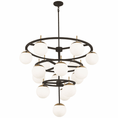 George Kovacs Alluria Chandelier - Weathered Black W/Autumn Gold - P1359-618