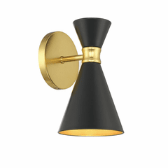 George Kovacs Conic 1 Light Wall Sconce - Coal+Honey Gold - P1826-248