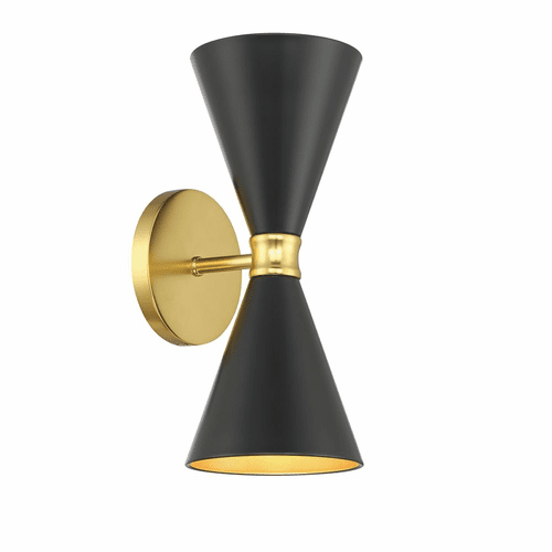 George Kovacs Conic 2 Light Wall Sconce - Coal+Honey Gold - P1827-248
