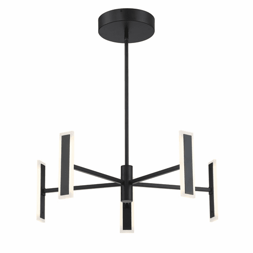 George Kovacs Edge 5 Light LED Chandelier - Coal - P1415-66A-L
