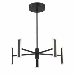 George Kovacs Edge 5 Light LED Chandelier - Coal - P1415-66A-L