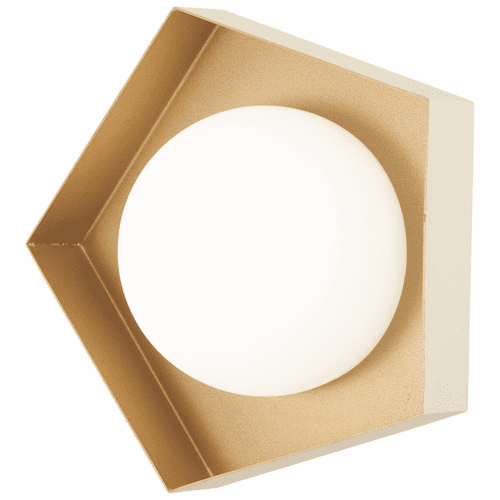 George Kovacs Five-O LED Bath Light - Textured White W/Gold Leaf - P1391-044G-L