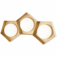 George Kovacs Five-O LED Bath Light - Textured White W/Gold Leaf - P1393-044G-L