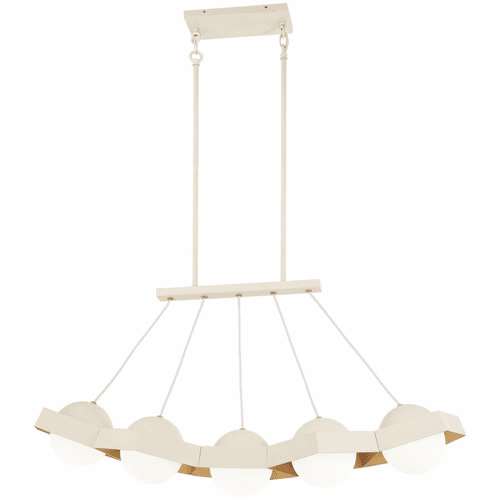 George Kovacs Five-O LED Island - Textured White W/Gold Leaf - P1396-044G-L