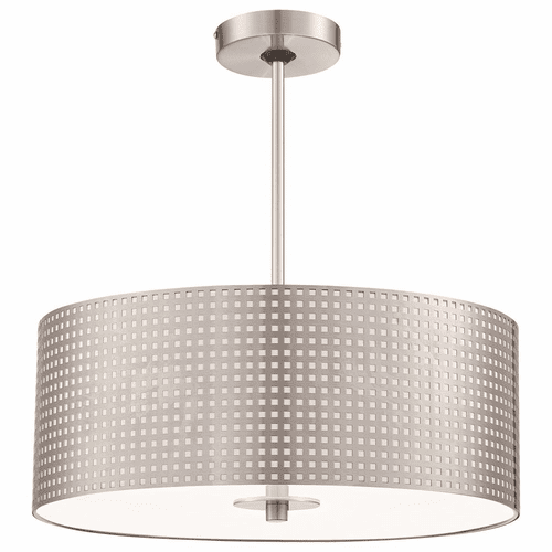 George Kovacs Grid 3-LT Drum Pendant - Brushed Nickel - P5743-084