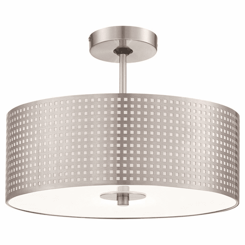 George Kovacs Grid 3-LT Semi Flush Mount - Brushed Nickel - P5747-084