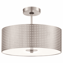 George Kovacs Grid 3-LT Semi Flush Mount - Brushed Nickel - P5747-084