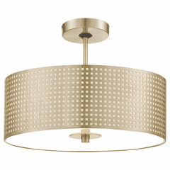 George Kovacs Grid 3-LT Semi Flush Mount - Brushed Nickel - P5747-695