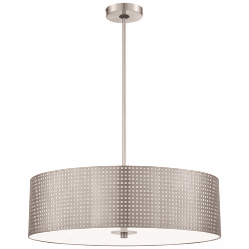 George Kovacs Grid 4-LT Drum Pendant - Brushed Nickel - P5745-084