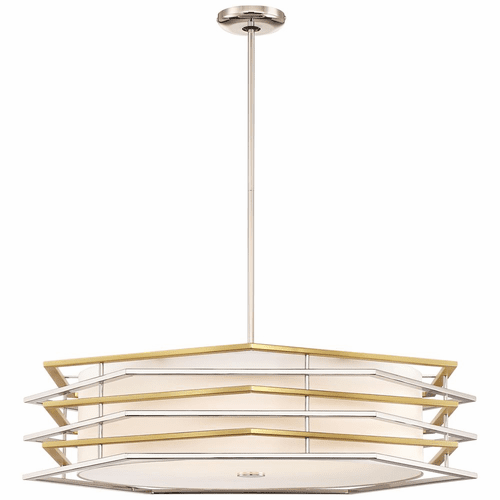 George Kovacs Levels LED Pendant - Polished Nickel W/Honey Gold - P1073-657-L
