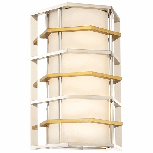 George Kovacs Levels Wall Sconce - Polished Nickel W/Honey Gold - P1070-657-L