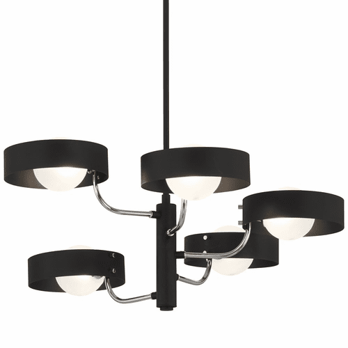 George Kovacs Lift Off 5-LT Chandelier - Sand Coal And Polished Nickel - P1565-729