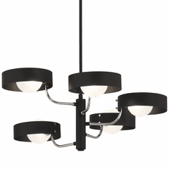 George Kovacs Lift Off 5-LT Chandelier - Sand Coal And Polished Nickel - P1565-729 George Kovacs Lift Off 5-LT Chandelier - Sand Coal And Polished Nickel - P1565-729