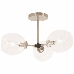 George Kovacs Nexpo 3-LT Semi Flush - Brushed Nickel W/Black Accents - P1363-619
