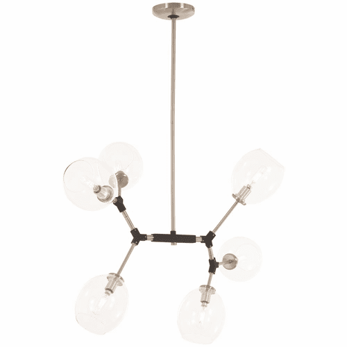 George Kovacs Nexpo 6-LT Pendant - Brushed Nickel W/Black Accents - P1366-619