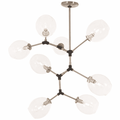 George Kovacs Nexpo 8-LT Pendant - Brushed Nickel W/Black Accents - P1365-619