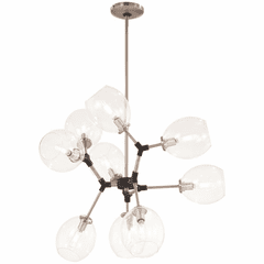 George Kovacs Nexpo 9-LT Chandelier - Brushed Nickel W/Black Accents - P1369-619 George Kovacs Nexpo 9-LT Chandelier - Brushed Nickel W/Black Accents - P1369-619